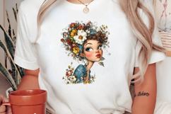 Whimsical Fantasy floral girl clipart Product Image 2