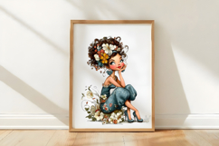 Whimsical Fantasy floral girl clipart Product Image 3