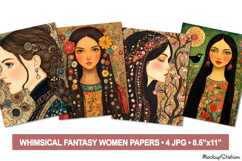 Vintage Women Junk Journal Pages | Floral Mixed Media Product Image 1