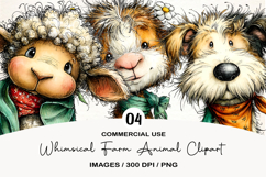 Whimsical Farm Animal Clipart Product Image 1