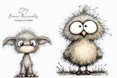 Whimsical Farm Animals Clipart Product Image 1