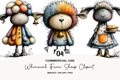 Whimsical Farm Sheep Clipart Product Image 1
