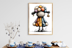 Whimsical Farm Sheep Clipart Product Image 3