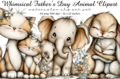Whimsical Father's Day Animals Clipart Product Image 1