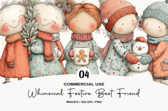 Whimsical Festive Best Friend Clipart Product Image 1