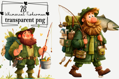 Whimsical Fisherman Clipart Watercolor PNG Product Image 1