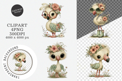 Whimsical Flamingo Clipart Product Image 1