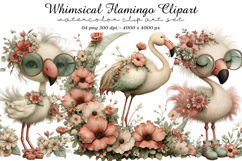 Whimsical Flamingo Clipart Product Image 1