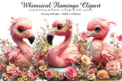 Whimsical Flamingo Clipart Product Image 1