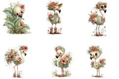 Whimsical flamingo clipart Product Image 2