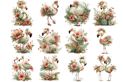 Whimsical flamingo clipart Product Image 3