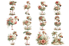 Whimsical flamingo clipart Product Image 4