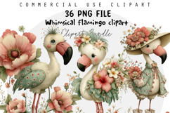 Whimsical flamingo clipart Product Image 1