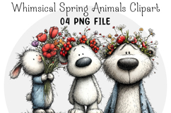 Whimsical Floral Animals Clipart Product Image 1