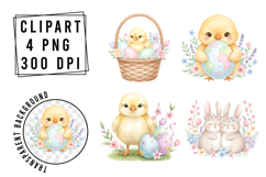 Whimsical Floral Easter Clipart Product Image 1