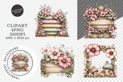 Whimsical Floral Frame Clipart Product Image 1