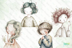 Whimsical Floral Girl Clipart Product Image 1