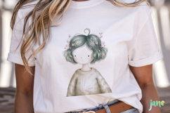 Whimsical Floral Girl Clipart Product Image 2
