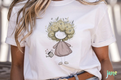 Whimsical Floral Girl Clipart Product Image 2