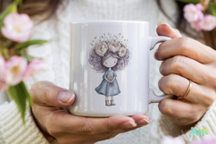 Whimsical Floral Girl Clipart Product Image 3