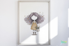 Whimsical Floral Girl Clipart Product Image 5