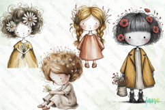 Whimsical Floral Girl Clipart Product Image 1