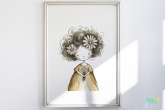 Whimsical Floral Girl Clipart Product Image 5