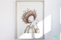Whimsical Floral Girl Clipart Product Image 5