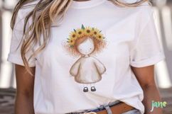 Whimsical Floral Girl Clipart Product Image 2