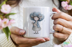 Whimsical Floral Girl Clipart Product Image 3