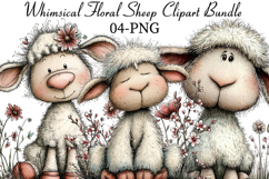 Whimsical Floral Sheep Clipart Product Image 1