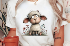 Whimsical Floral Sheep Clipart Product Image 2