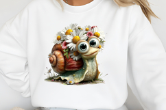 Whimsical Floral Snail PNG Clipart Product Image 2