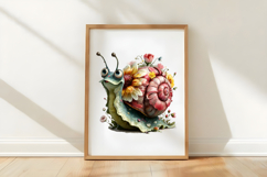 Whimsical Floral Snail PNG Clipart Product Image 3