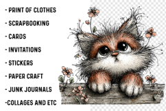 Whimsical Floral Spring Cats Png Product Image 2