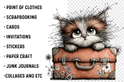 Whimsical Floral Spring Cats Png Product Image 2