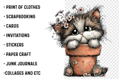 Whimsical Floral Spring Cats Png Product Image 2