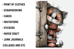 Whimsical Floral Spring Cats Png Product Image 2