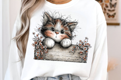 Whimsical Floral Spring Cats Png Product Image 3