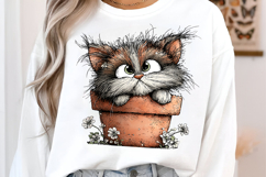Whimsical Floral Spring Cats Png Product Image 3