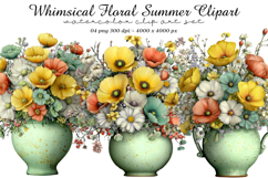 Whimsical Floral Summer Clipart Product Image 1