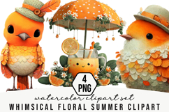 Whimsical Floral Summer Clipart Product Image 1