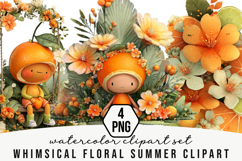 Whimsical Floral Summer Clipart Product Image 1