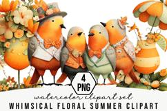 Whimsical Floral Summer Clipart Product Image 1