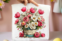Whimsical Flower Basket Clipart Product Image 2