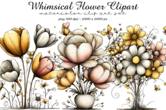 Whimsical Flower Clipart Product Image 1