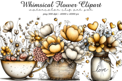 Whimsical Flower Clipart Product Image 1