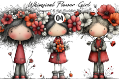 Whimsical Flower Girl Clipart Product Image 1