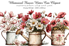 Whimsical Flower Water Can Clipart Product Image 1