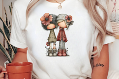 Whimsical Flowers and Girls Clipart Product Image 2